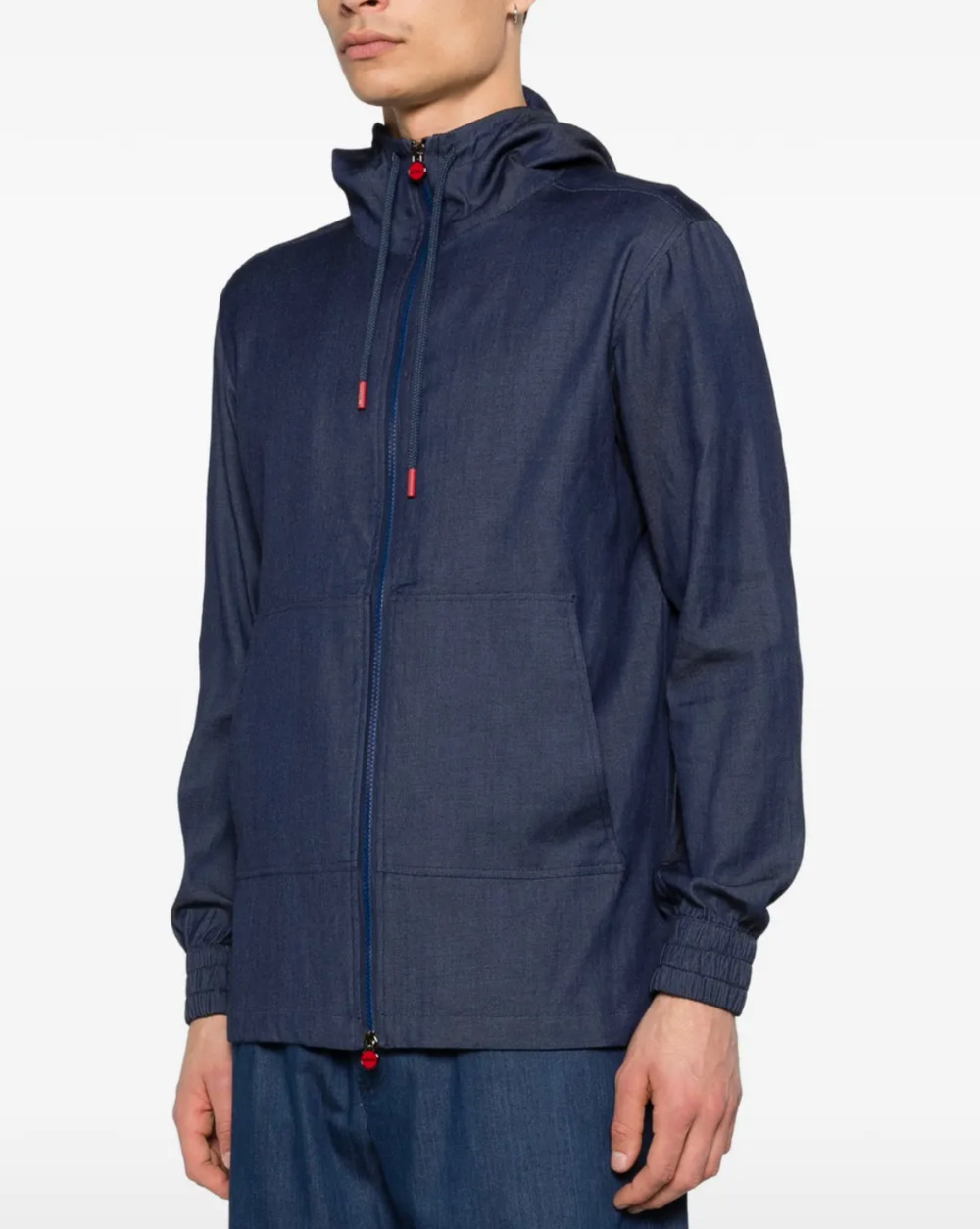 Kiton Umbi Hooded Zip-Up Overshirt Jacket Virgin Wool Mens Medium NWOT